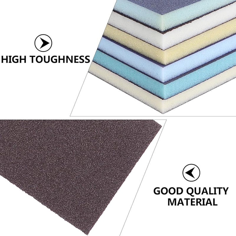 6Pcs Dual Sided Polishing Sponges Sanding Blocks Set 80 220 Grits Flexible Grinding Sponge - Image 5